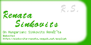 renata sinkovits business card